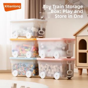 Citylong | Storage Box on Wheels Train-shaped For Childrens Toys