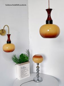 ไฟติดผนังสไตล์เรโทร Bauhaus กระจกสีเหลืองทอง ดีไซเนอร์ ห้องนอน ห้องนั่งเล่น ร้านอาหาร ไฟฟ้า LED ส่องสว่าง 5-10 ตารางเมตร