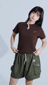 NOMOLU - Crop Top Tee Kaos Wanita NLine Oval