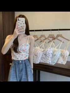 E41 เสื้อสายเดี่ยวลายดอกไม้เต็มตัว มีฟองน้ำในตัว น่ารักมาก