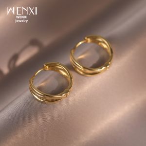 WENXI | Minimalist Gold Line Luxurious Earrings