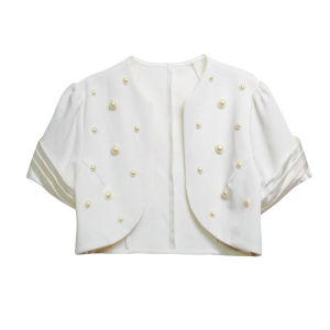 GOSSIP.D | French Style Short Slim Fit Open Cardigan Womens Summer Outerwear Embellished Shoulder Pad Thin Polyester Fiber Top