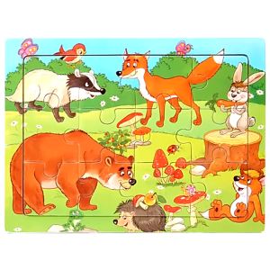 Đồ chơi tranh ghép hình cho bé bằng gỗ trí tuệ 12 mảnh đủ mẫu động vật có tranh mẫu dành cho bé từ 3 tuổi