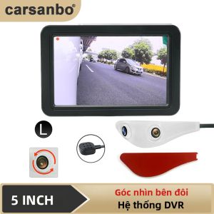 Camera Hành Trình Carsanbo 5 Inch Camera Hai Ống Kính Xoay Được Màn Hình Giám Sát Điểm Mù Với Chức Năng Chuyển Đổi Video CH1 CH2 Hiển Thị Trên Bảng Điều Khiển