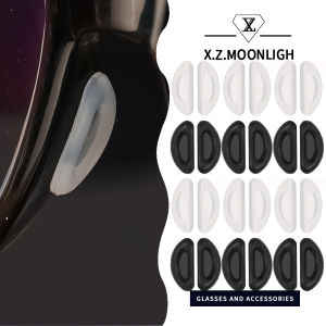 X.Z.MOONLIGH 10 Pairs Half Moon Glasses Anti-Slip Nose Pads D-Shaped Silicone Adhesive Nose Pads