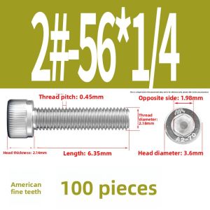 POWER&STRONG | Stainless Steel Coarse and Fine Thread Hex Socket Screws and Bolts 2-10# 1/4