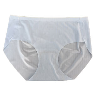 Antibacterial Ice Silk Cotton Crotch Womens Underwear Seamless Breathable mid Waist Briefs Comfortable Daily Wear