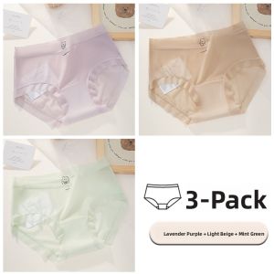 Miiow | Pure Cotton Womens Underwear Thin Triangle Panties No Trace Ice Silk Womens Summer Breathable Antibacterial Large Size Briefs