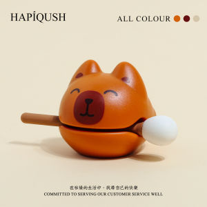 Kapilibala Wooden Fish Ornament Cute Stress Relief Office Decor Emotional Stability Desktop Cartoon Style Home Decoration