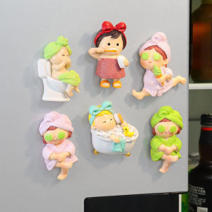 Cute Girl Split Leg Leggings Fridge Magnet Home Decor Bathrobe Design Personalized Cartoon Magnetic Stickers for Refrigerator