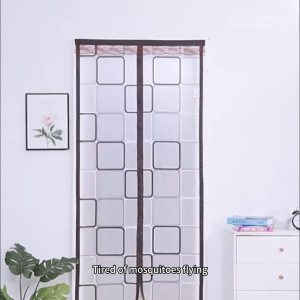 AIODIY Magnetic Curtain for Door 210x90cm Insect Proof Net Ventilation Automatic Closing Breathable Mesh Dandelion Pattern Home Sliding Door Easy Opening