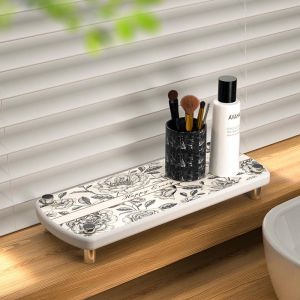 Khăn Thấm Nước Lõi Ngọc Trai Sang Trọng Nhẹ Cho Phòng Tắm Giá Để Đồ Gốm Sứ Chống Trượt Khăn Thấm Nước Dùng Để Đánh Răng