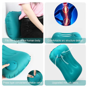 1/2Pcs Inflatable Pillow Press Type Bed Pillows Car Lumbar Pillow Suitable For Neck Waist Support Camping Home Office Supplies