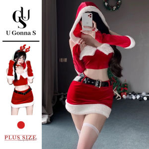 U Gonna S Christmas Women Lingerie Nightwear Red Sleeveless Bodycon V-neck Push Up Backless Elastic Fashion Sleepwear Party 2025 New Design Gift for Girlfriend
