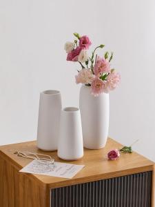 Nordic Simple Creative White Ceramic Flower Vase Home Living Room Desktop Decoration Dried Flowers Fresh Flowers Decorative Vase
