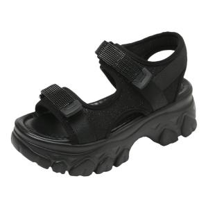 SHIPAILUO | Thick Heel Sandals Women Summer Outdoor Wear New Platform Beach Shoes Heightening Roman Strap Sandals Korean Style Low Top PU Lining