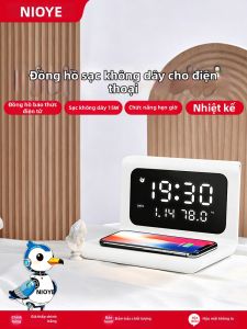 NIOYE | Đồng Hồ Báo Thức Đa Năng Sạc Không Dây Tương Thích Với Nhiều Thiết Bị