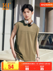 361° Mens Sleeveless Vest Breathable Casual round Neck T-Shirt Loose Fit Solid Color Summer 2025 Fashion Sportswear