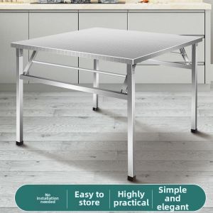 MOLORE | Thickened Stainless Steel Portable Foldable Small Square Table