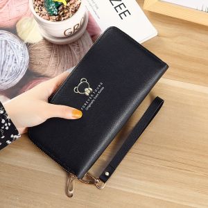 New 2025 Womens Long Zipper Wallet Large Capacity Fashionable Minimalist Leather Money Clip Fresh Style Handbag