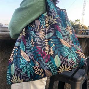Thickened Large Cartoon Foldable Portable Shopping Bag Grocery Bag Large Capacity Eco-friendly Handbag Double Shoulder Strap