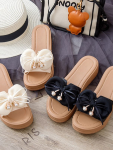 Womens Summer Fashionable Soft Bottom Thick Heel Sandals Outdoor Wearable Slip-On Beach Shoes Comfortable Casual Slipper