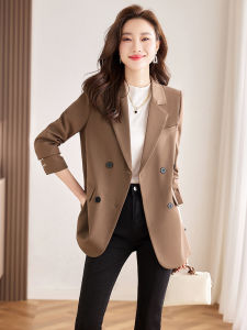 RYRYSTYLE Coffee Colored Casual Shoulder Pad Suit Jacket For Women In Early Autumn New Korean Version For Women Medium Length Casual Suit Dressing 6518