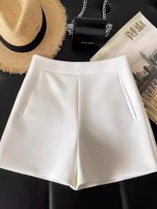 White Summer Plus Size A-Line Shorts