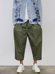 DAVID&ME | Khaki Green Tapered Comfortable Wide Fit Leisure Pants