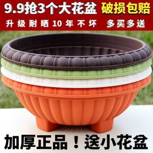 Green Lobe-specific Resin Plastic Thickened Round Planter with Four Legs