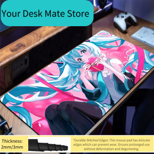 Bandai | Hatsune Miku Heart Pink Anime Gaming Mouse Pad Extended Large Non-Slip Anti-Dirt Desk Mat