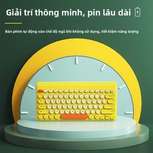 B.O.W | Bộ Bàn Phím Chuột Không Dây BOW K-610 Phím Tròn Retro Gõ Yên Tĩnh Thiết Kế Mỏng Nhẹ Tương Thích Mac & Win