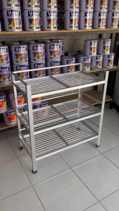 ชั้นคว่ำจานอลูมิเนียม 3 ชั้น ชั้นเก็บภาชนะภายในครัวอเนกประสงค์ ขนาด 40*80*85 cm.