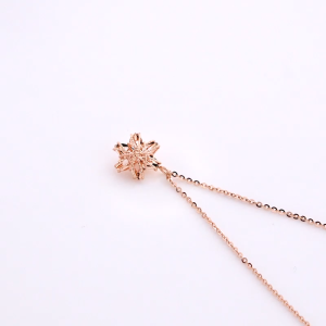 Chow Sang Sang 周生生 Minty Collection 18K Rose Gold Snowflake Necklace 45cm 91598N