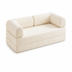 COZY Full Sponge Roll Pack Dual Purpose Foldable Sofa Bed with Handrail - Compressed Fabric Sofa Set Sizes: 1.8/1.5/2M Applicable to Living Room Small Living Room
