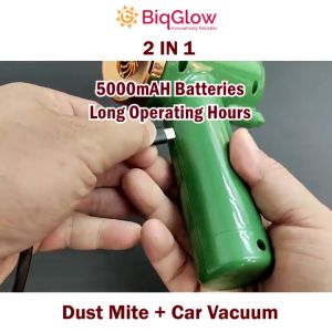 BiqGlow 【UV Sterilization Light】 2 in 1 Dust Mite + Car Vacuum Power Suction CV-102