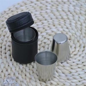 30ml Stainless Steel Cups Mini Set Glasses For Whisky Wine With Case Outdoor Practical wine glass Portable Travel Drinkware