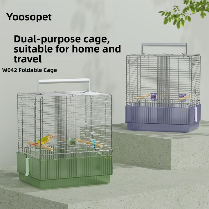 Yoosopet | Large Portable Stainless Steel Parrot Cage