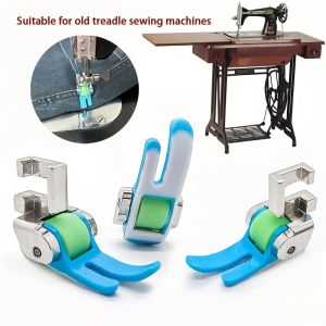 Accessories for old-style household treadle sewing machines: plastic roller presser foot and needle set