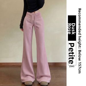 YAYANGREN | Slim Petite Gray Flare Trousers