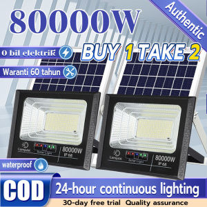 🎁BUY 1 TAKE 2🎁Lampu Solar Light Solar Light Outdoor LED waterproof IP67 street light with remote control 1000W/2000W/4000W High Power with solar panel Suitable for garden parking lot