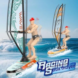 Thuyền Đua Điều Khiển Từ Xa 2.4G Mô Hình Thuyền Kayak Chèo Mái Thiết Kế Xoay Lấp Lánh Quà Tặng Sinh Nhật Dành Cho Trẻ Từ 6 Tuổi Trở Lên