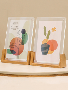 Modern Simplicity Real Wood Picture Frame Empty Frame Transparent Display Stand for Photos Couples A45678 Size Tabletop Decor