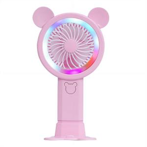 Quạt Điện Mini Cầm Tay Màu Hồng Gradient 2026 Thiết Kế Hoạt Hình Dễ Thương Với Tai Tròn Nhẹ Di Động Để Bàn