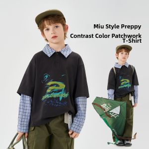 Ask Junior | False Two-Piece Collared Preppy T-Shirt