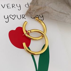 Classic 925 Silver Needle Hoop Earrings Womens Simple Fashion Metal Circles Earrings Elegant Sensation Jewelry Accessories