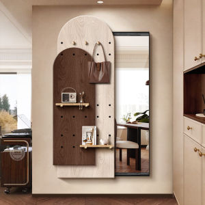 RUIBAHAO | Antique Style Dressing Mirror Hidden Pull-out Wall Mirror