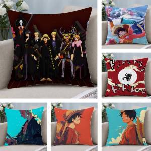 Bandai | One Piece Charlotte Katakuri Anime Plush Pillow Cover Soft Short Plush Cushion Cover For Sofa Bedroom Home Decor Gift Decoration
