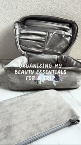 Papercranes Winter Petals Travel Cosmetic Pouch Illustrated | Floral Makeup Bag Brush Organiser Toiletry Case Gift SG