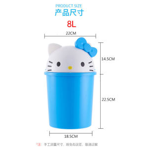 Cute Small Size Trash Can with Lid for Bedroom And Living Room Home Use 2024 New Desktop round Barrel Shaped Plastic